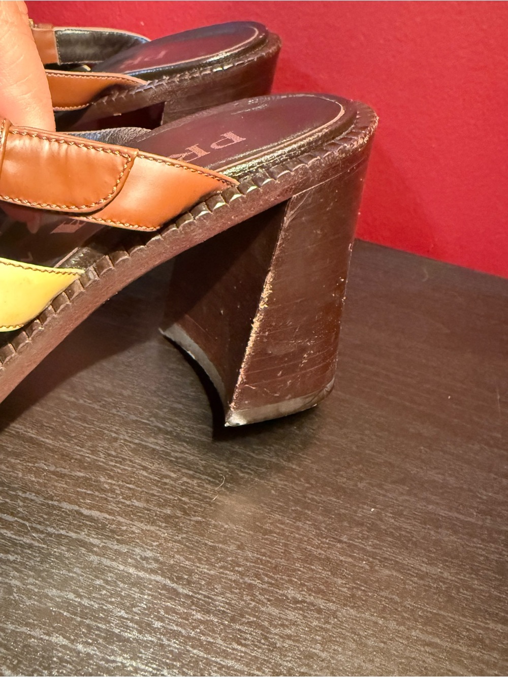 PRADA Multi-Color Leather Heels, Size 7.5 - Picture 7 of 10